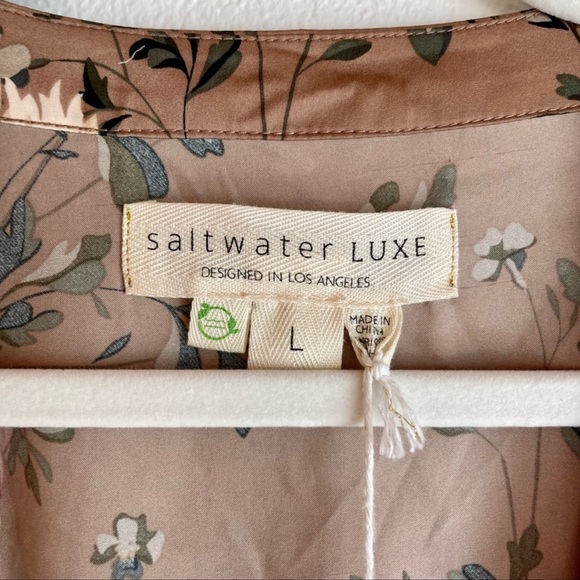 Saltwater Luxe Boho Floral Maxi Dress With Sleeves Size L - Picture 2 of 5